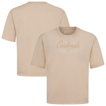St. Louis Cardinals Levelwear Ethereal Oversized Luxe Signature Knit T-Shirt - Khaki
