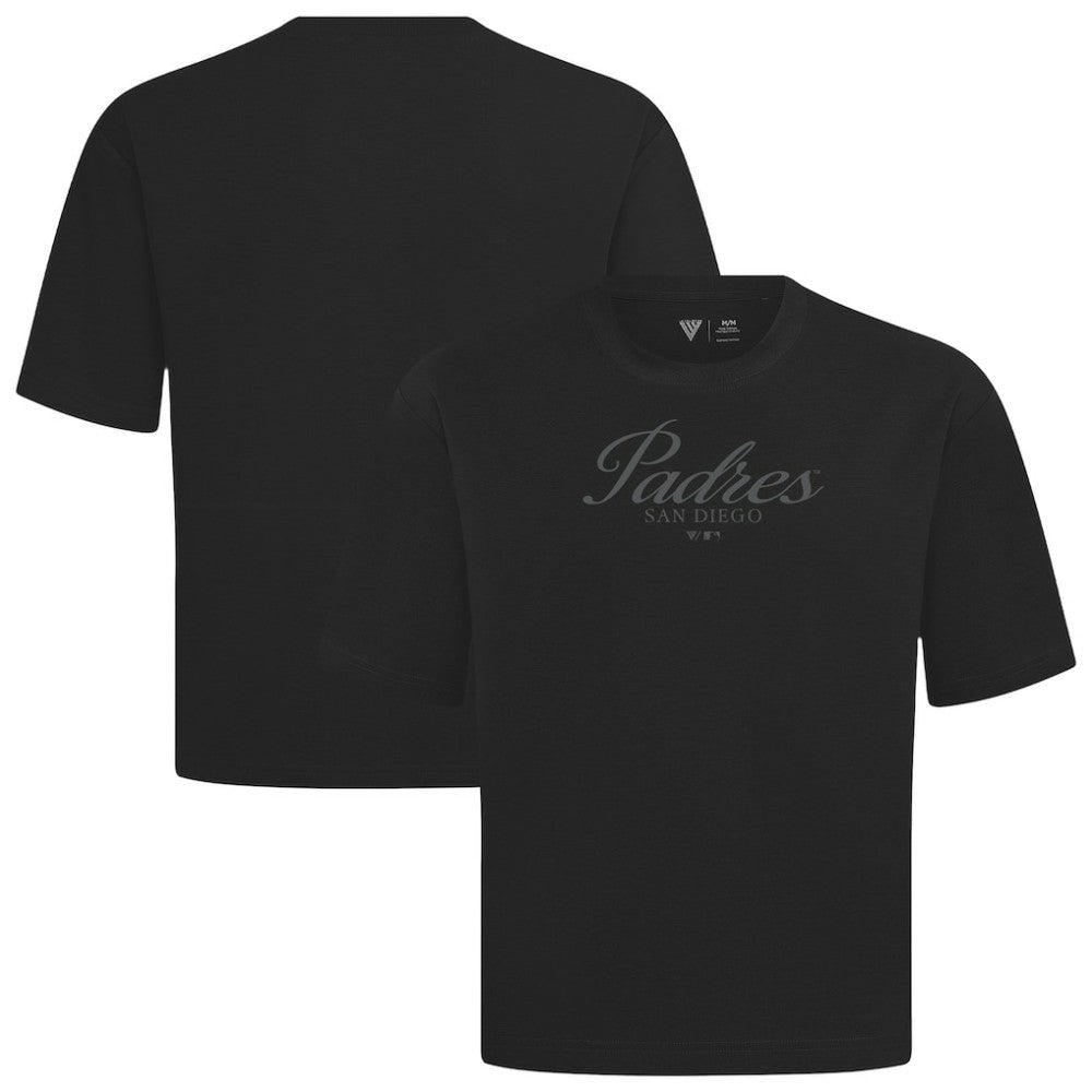 San Diego Padres Levelwear Ethereal Oversized Luxe Signature Knit T-Shirt - Black