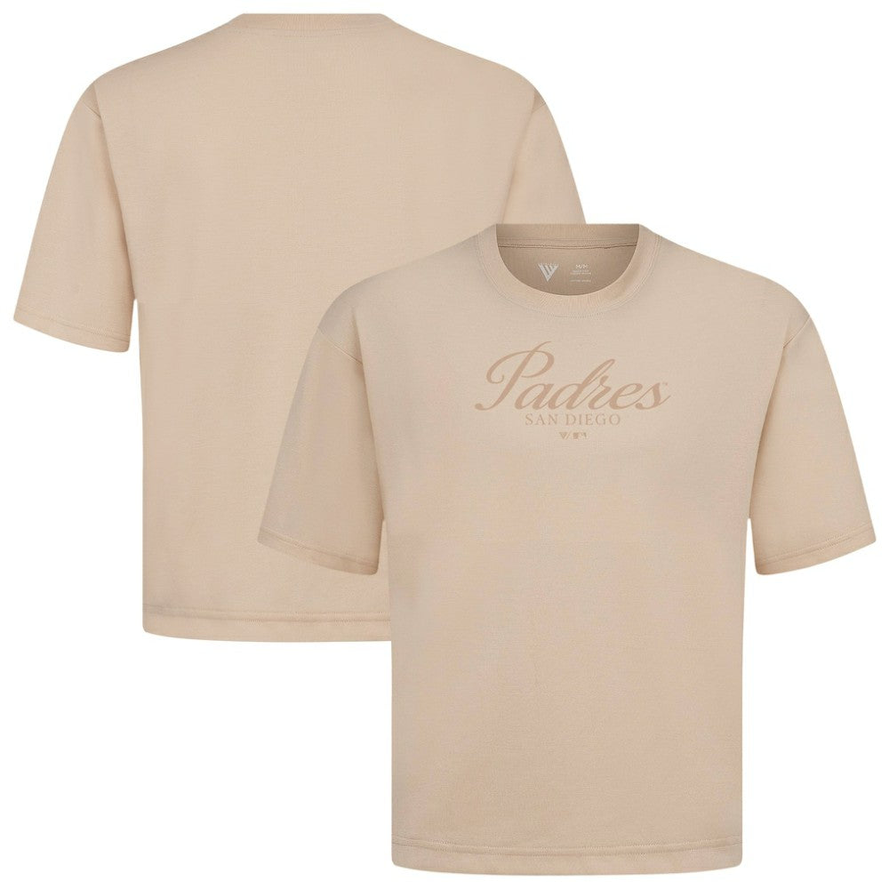 San Diego Padres Levelwear Ethereal Oversized Luxe Signature Knit T-Shirt - Khaki