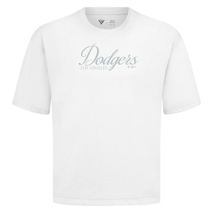 Los Angeles Dodgers Levelwear Ethereal Oversized Luxe Signature Knit T-Shirt - White