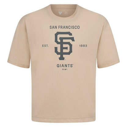 San Francisco Giants Levelwear Crossway Oversized Luxe Signature Knit T-Shirt - Khaki