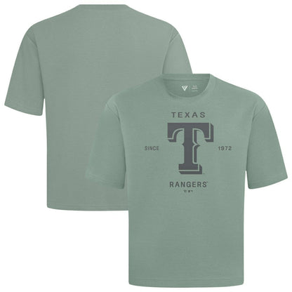 Texas Rangers Levelwear Crossway Oversized Luxe Signature Knit T-Shirt - Green