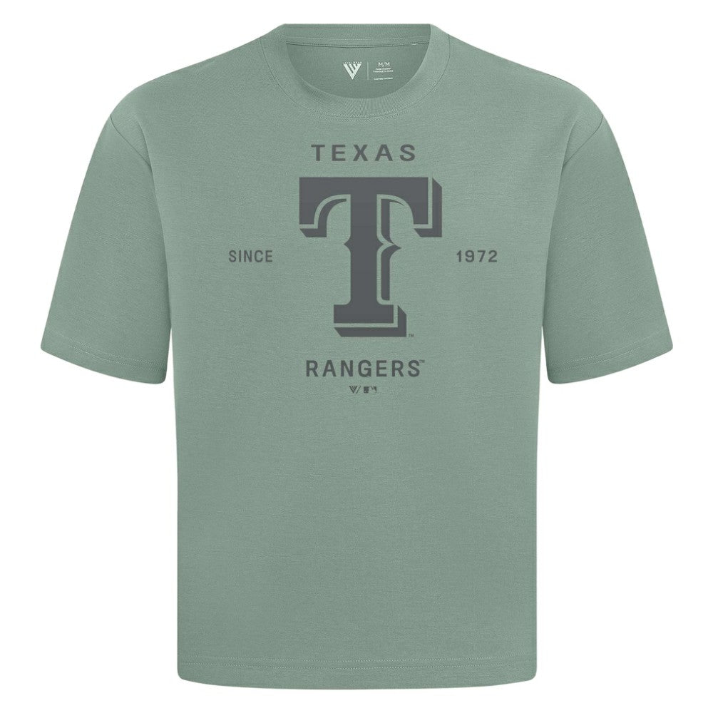 Texas Rangers Levelwear Crossway Oversized Luxe Signature Knit T-Shirt - Green