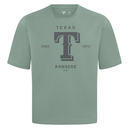 Texas Rangers Levelwear Crossway Oversized Luxe Signature Knit T-Shirt - Green