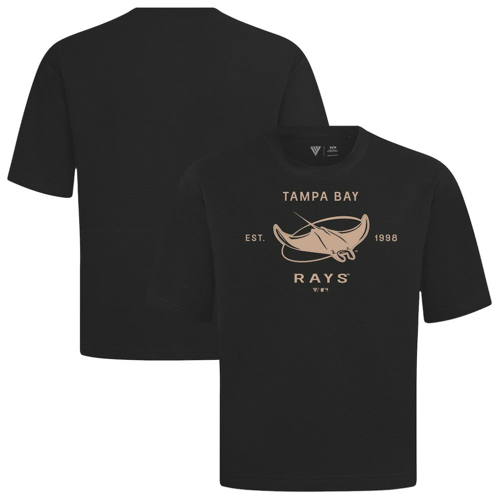 Tampa Bay Rays Levelwear Crossway Oversized Luxe Signature Knit T-Shirt - Black