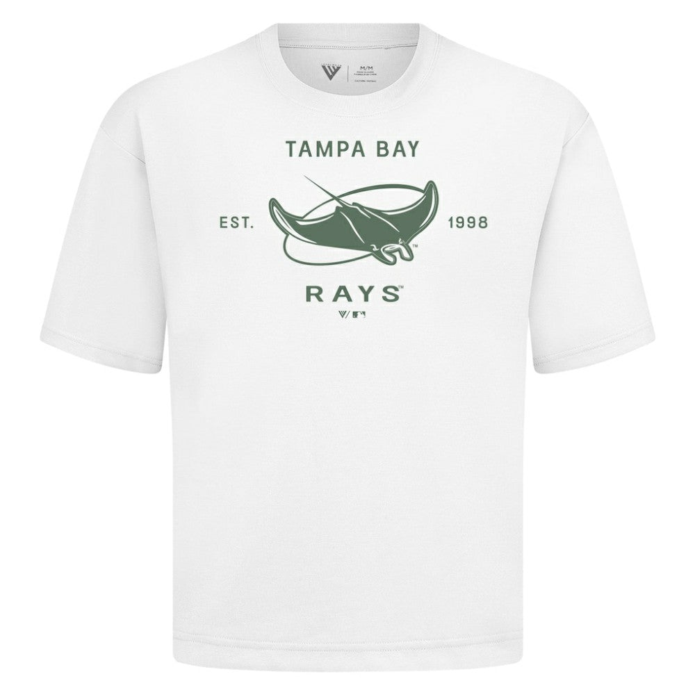 Tampa Bay Rays Levelwear Crossway Oversized Luxe Signature Knit T-Shirt - White