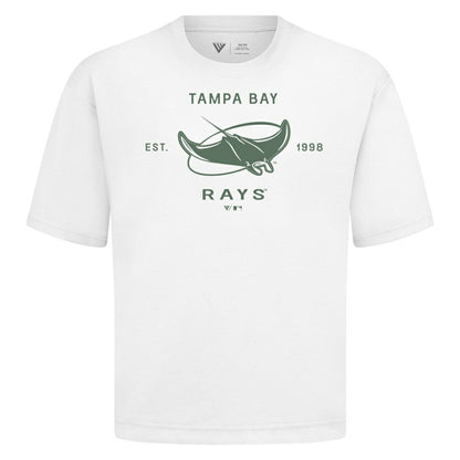 Tampa Bay Rays Levelwear Crossway Oversized Luxe Signature Knit T-Shirt - White