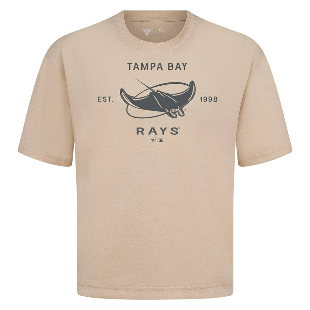 Tampa Bay Rays Levelwear Crossway Oversized Luxe Signature Knit T-Shirt - Khaki