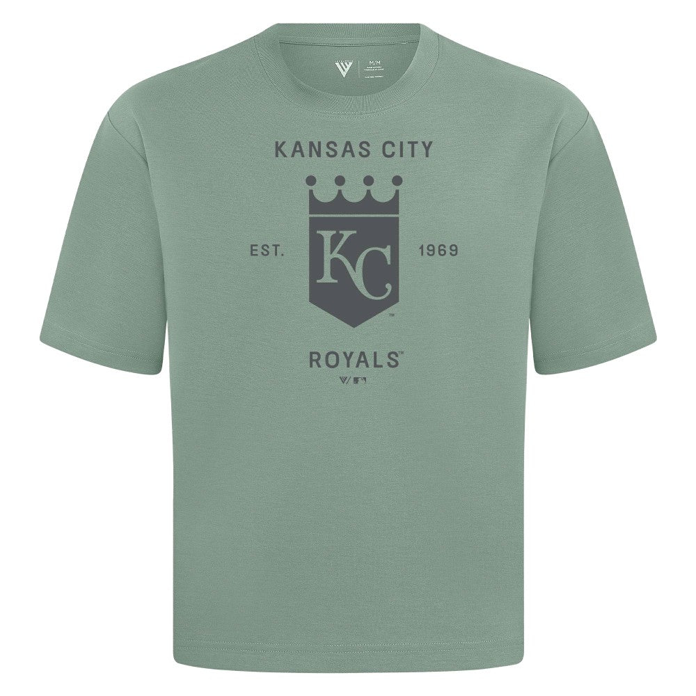 Kansas City Royals Levelwear Crossway Oversized Luxe Signature Knit T-Shirt - Green