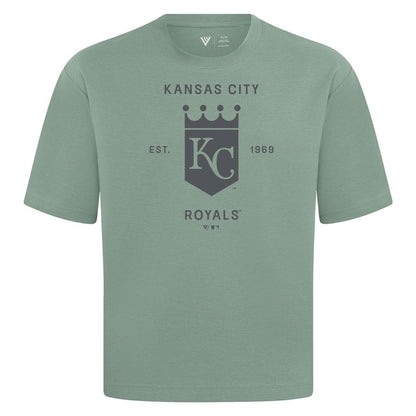 Kansas City Royals Levelwear Crossway Oversized Luxe Signature Knit T-Shirt - Green