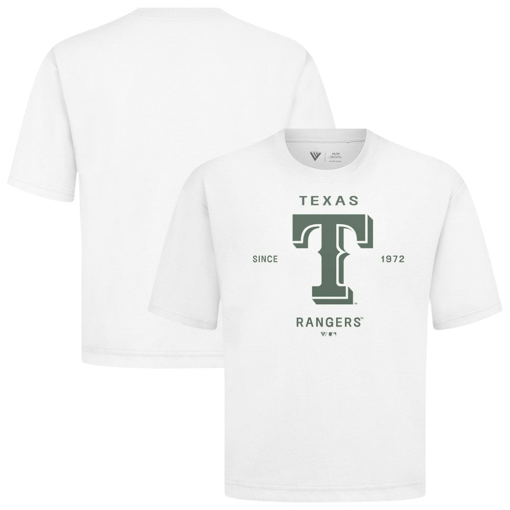 Texas Rangers Levelwear Crossway Oversized Luxe Signature Knit T-Shirt - White