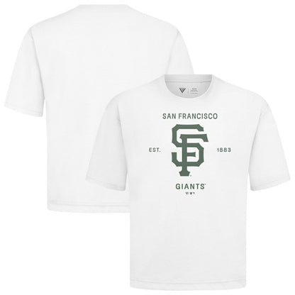 San Francisco Giants Levelwear Crossway Oversized Luxe Signature Knit T-Shirt - White