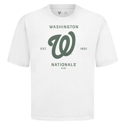 Washington Nationals Levelwear Crossway Oversized Luxe Signature Knit T-Shirt - White