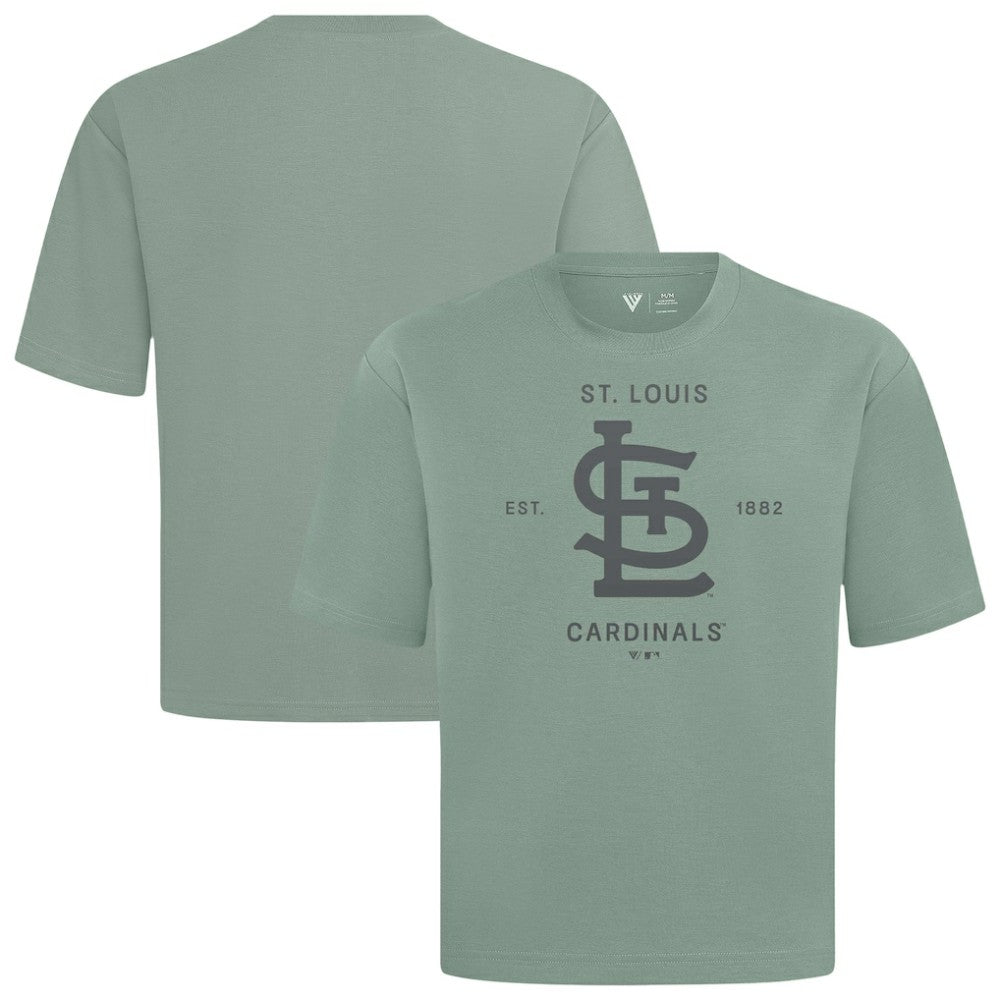 St. Louis Cardinals Levelwear Crossway Oversized Luxe Signature Knit T-Shirt - Green