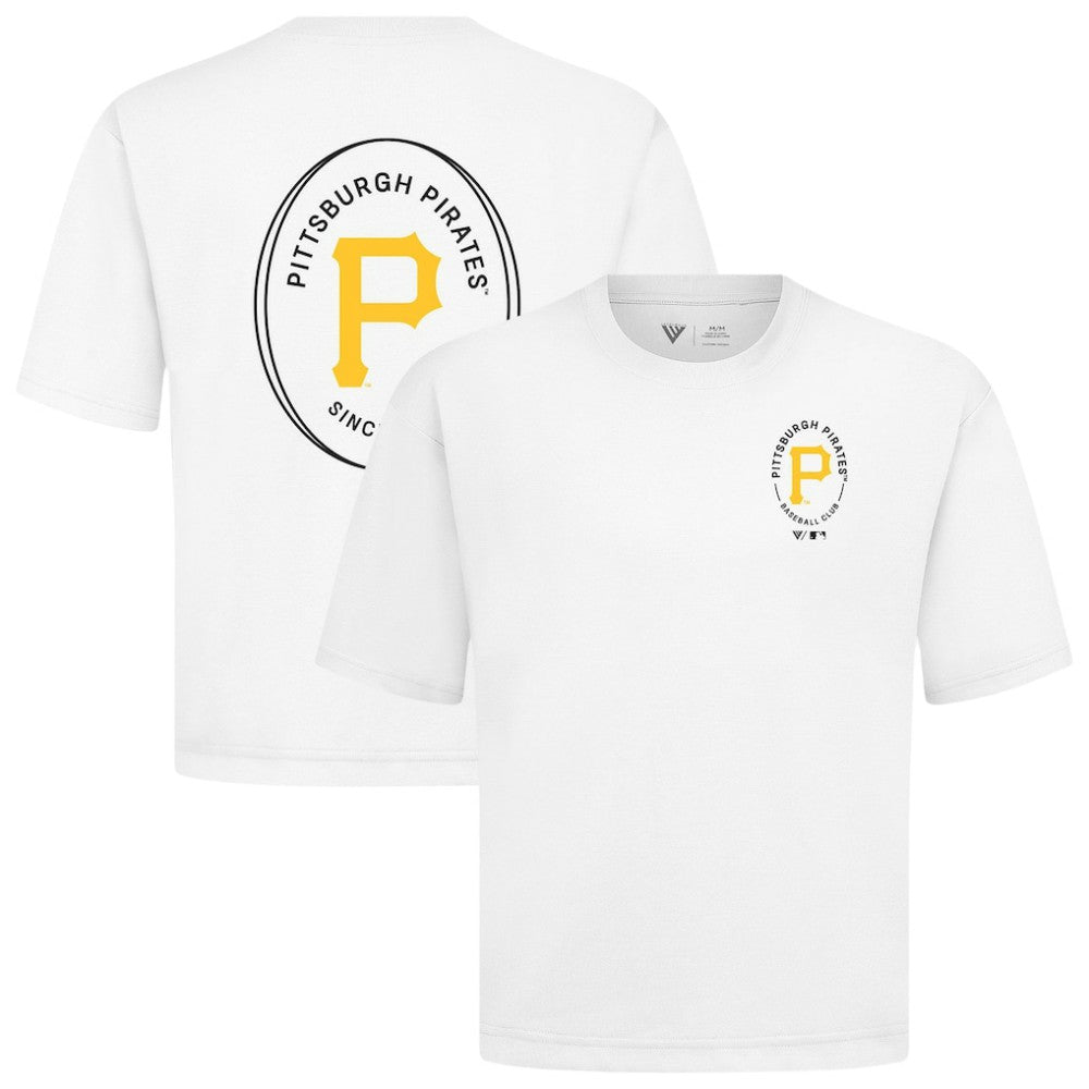 Pittsburgh Pirates Levelwear Signet Oversized Luxe Signature Knit T-Shirt - White