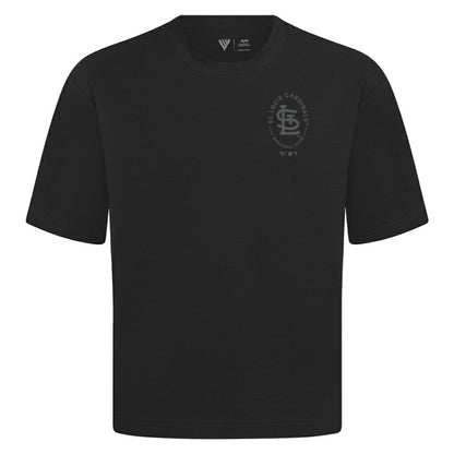 St. Louis Cardinals Levelwear Signet Oversized Luxe Signature Knit T-Shirt - Black