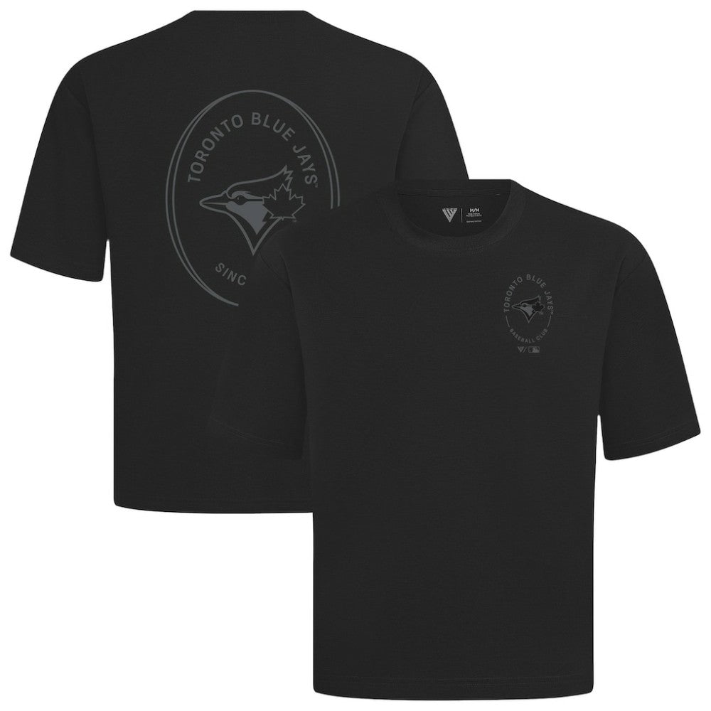 Toronto Blue Jays Levelwear Signet Oversized Luxe Signature Knit T-Shirt - Black