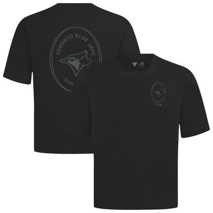 Toronto Blue Jays Levelwear Signet Oversized Luxe Signature Knit T-Shirt - Black