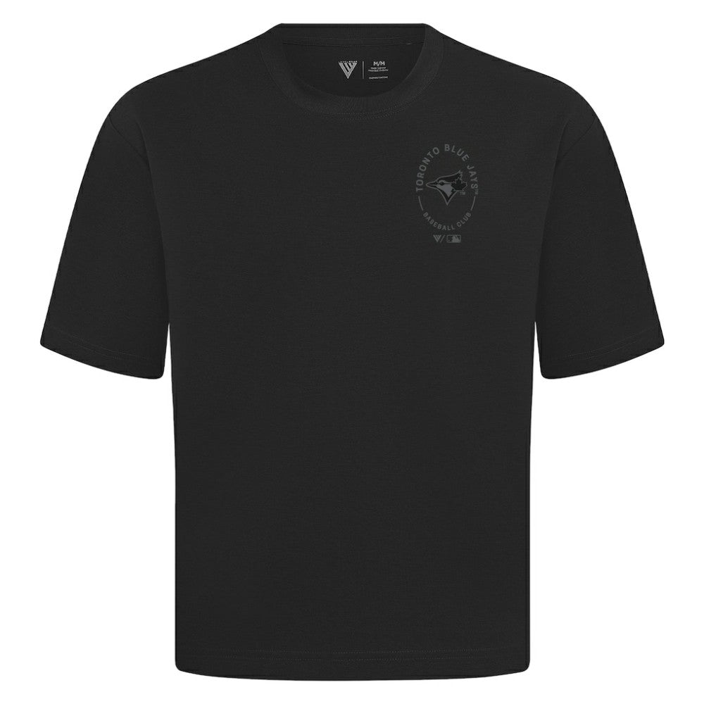 Toronto Blue Jays Levelwear Signet Oversized Luxe Signature Knit T-Shirt - Black
