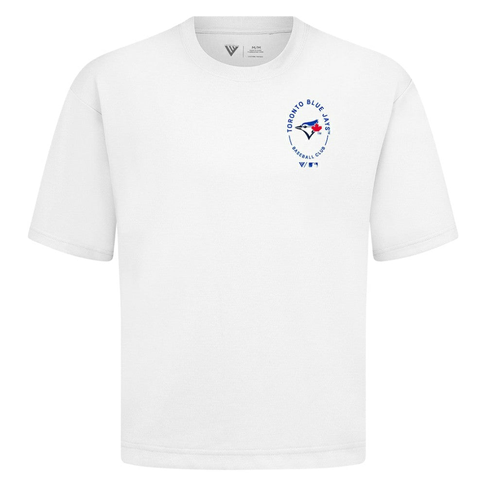 Toronto Blue Jays Levelwear Signet Oversized Luxe Signature Knit T-Shirt - White