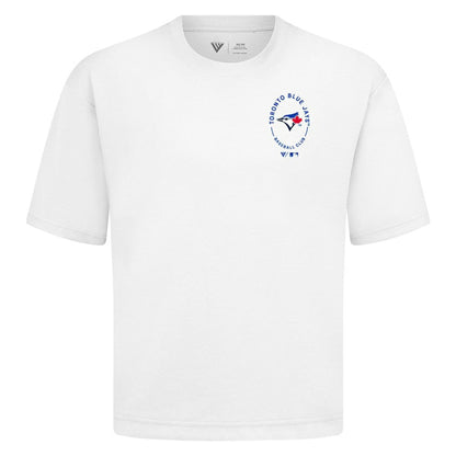 Toronto Blue Jays Levelwear Signet Oversized Luxe Signature Knit T-Shirt - White