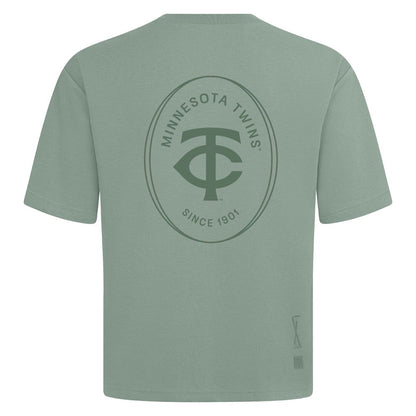 Minnesota Twins Levelwear Register Oversized Luxe Signature Knit T-Shirt - Green