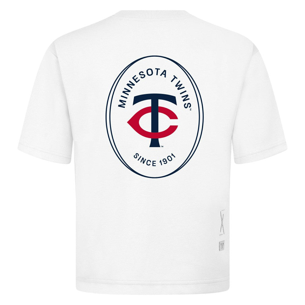 Minnesota Twins Levelwear Register Oversized Luxe Signature Knit T-Shirt - White