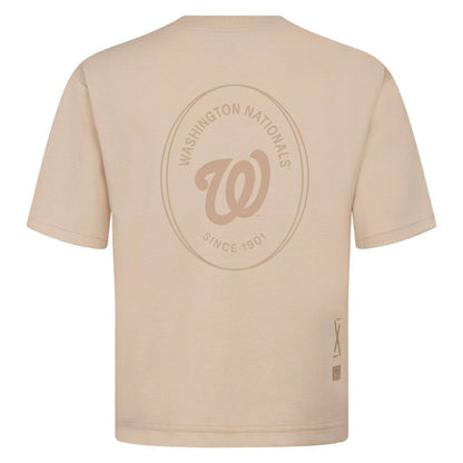 Washington Nationals Levelwear Register Oversized Luxe Signature Knit T-Shirt - Khaki