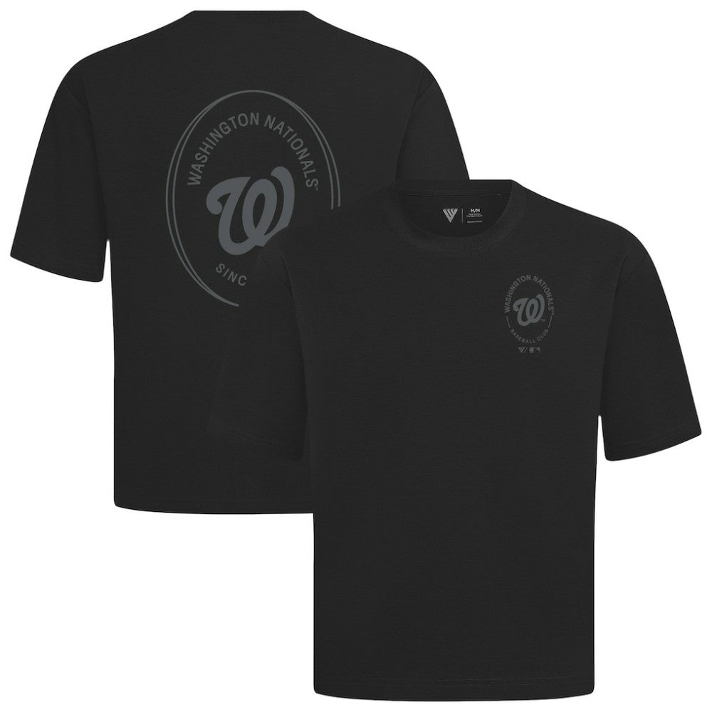 Washington Nationals Levelwear Register Oversized Luxe Signature Knit T-Shirt - Black