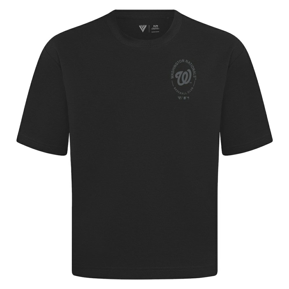 Washington Nationals Levelwear Register Oversized Luxe Signature Knit T-Shirt - Black