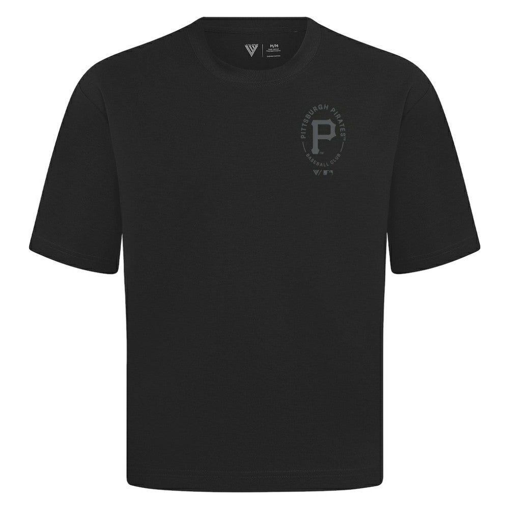Pittsburgh Pirates Levelwear Register Oversized Luxe Signature Knit T-Shirt - Black