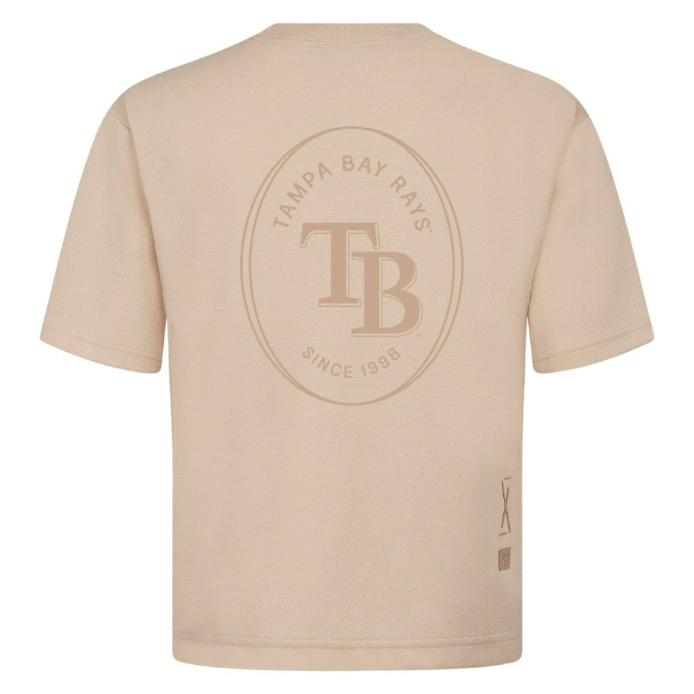 Tampa Bay Rays Levelwear Register Oversized Luxe Signature Knit T-Shirt - Khaki