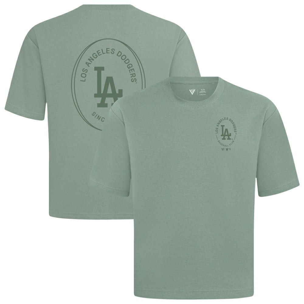 Los Angeles Dodgers Levelwear Register Oversized Luxe Signature Knit T-Shirt - Green