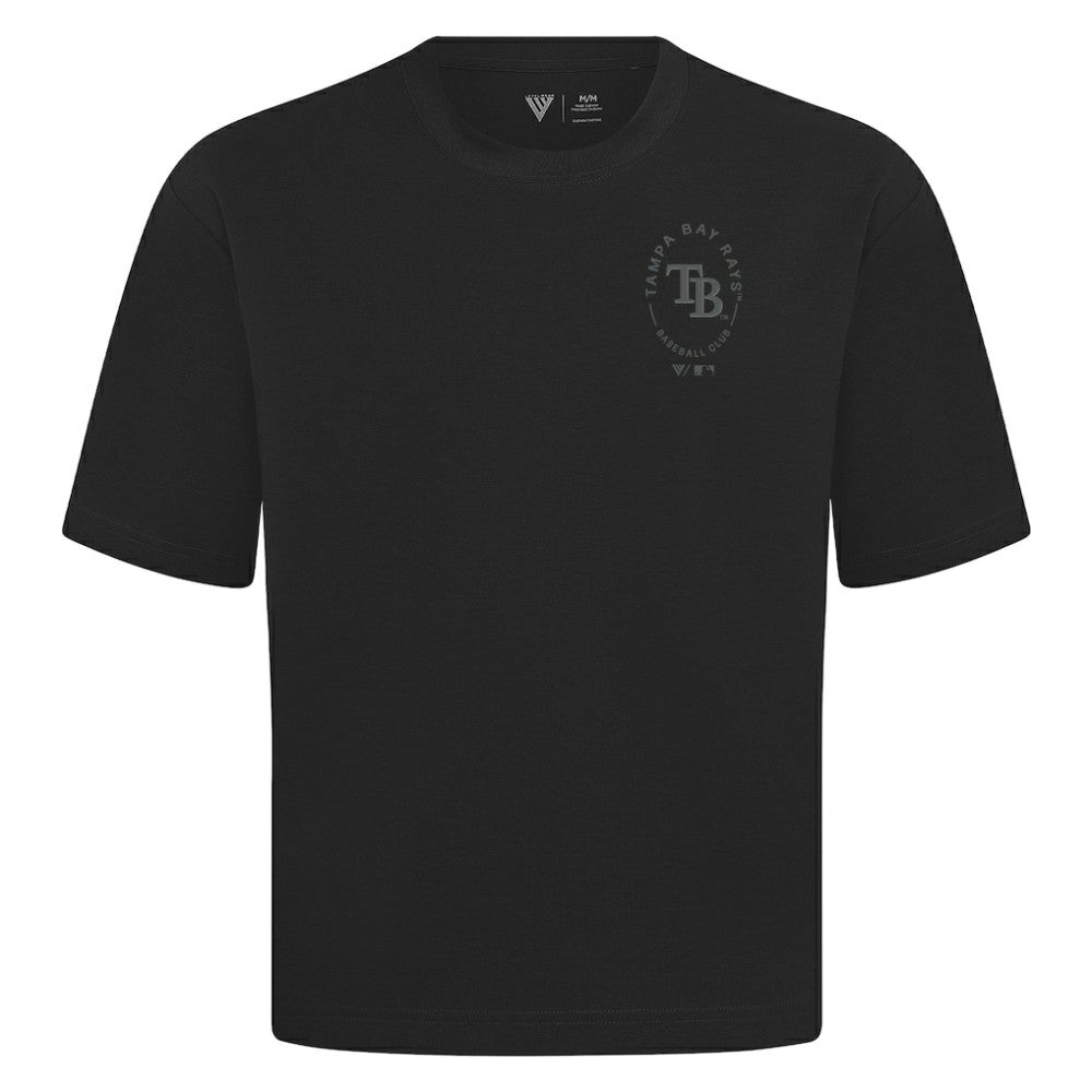Tampa Bay Rays Levelwear Register Oversized Luxe Signature Knit T-Shirt - Black