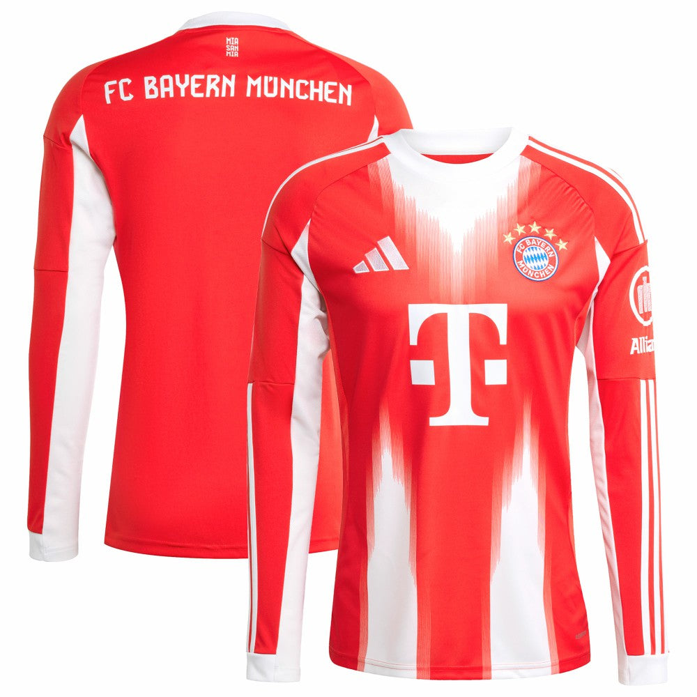 Bayern Munich 2025/26 Home Replica Long Sleeve Jersey - Red | Adidas discount