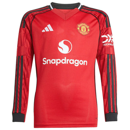 Manchester United Youth Home 2025/26 Replica Long Sleeve Jersey - Red | Adidas cheap