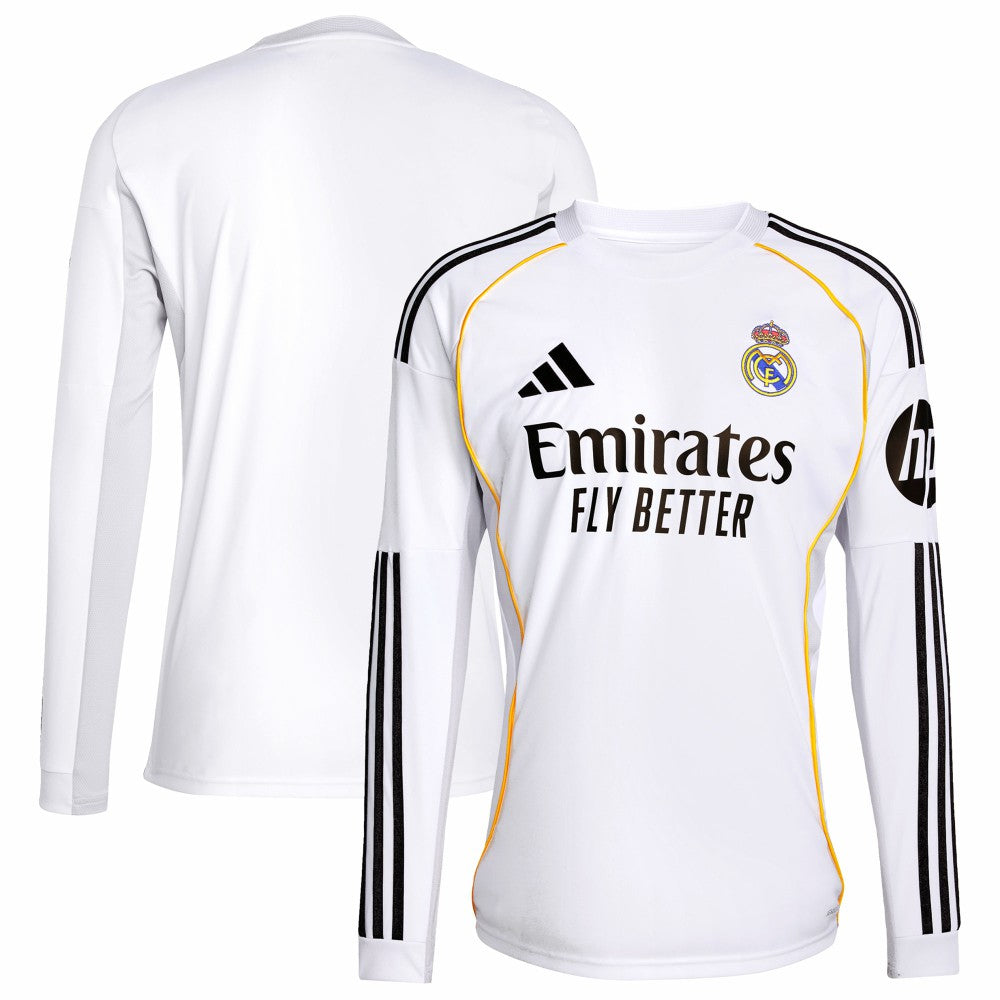 Real Madrid 2025/26 Home Replica Long Sleeve Jersey - White | Adidas shop