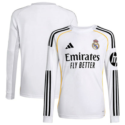 Real Madrid Youth 2025/26 Home Replica Long Sleeve Jersey - White | Adidas on sale