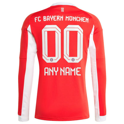 Bayern Munich 2025/26 Home Replica Long Sleeve Custom Jersey - Red | Adidas sale