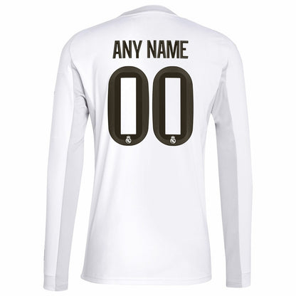 Real Madrid 2025/26 Home Replica Long Sleeve Custom Jersey - White | Adidas on sale