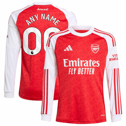 Arsenal Youth 2025/26 Home Replica Long Sleeve Custom Jersey - Red | Adidas discount