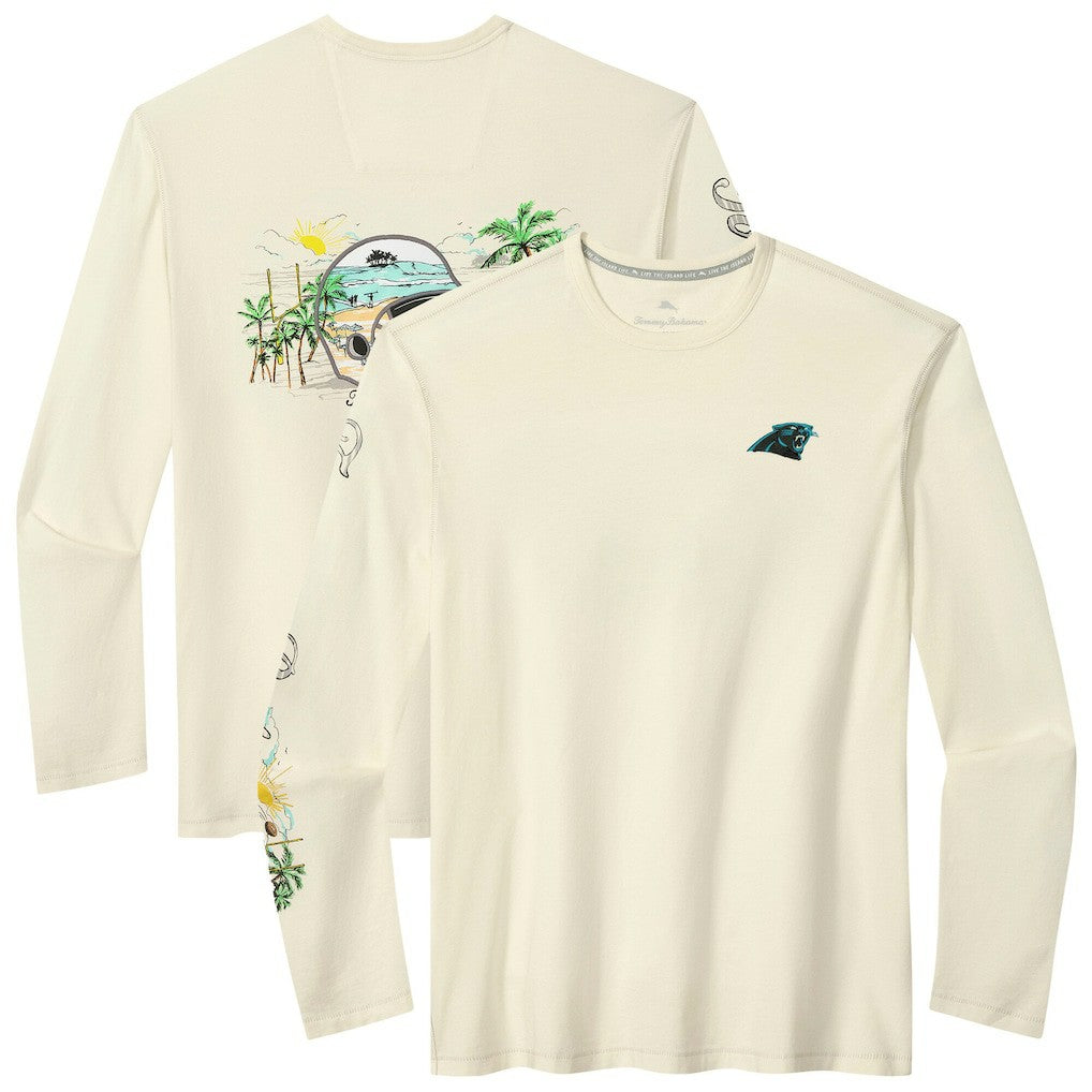 Carolina Panthers Oasis Endzone Lux Long Sleeve T-Shirt - Cream outlet
