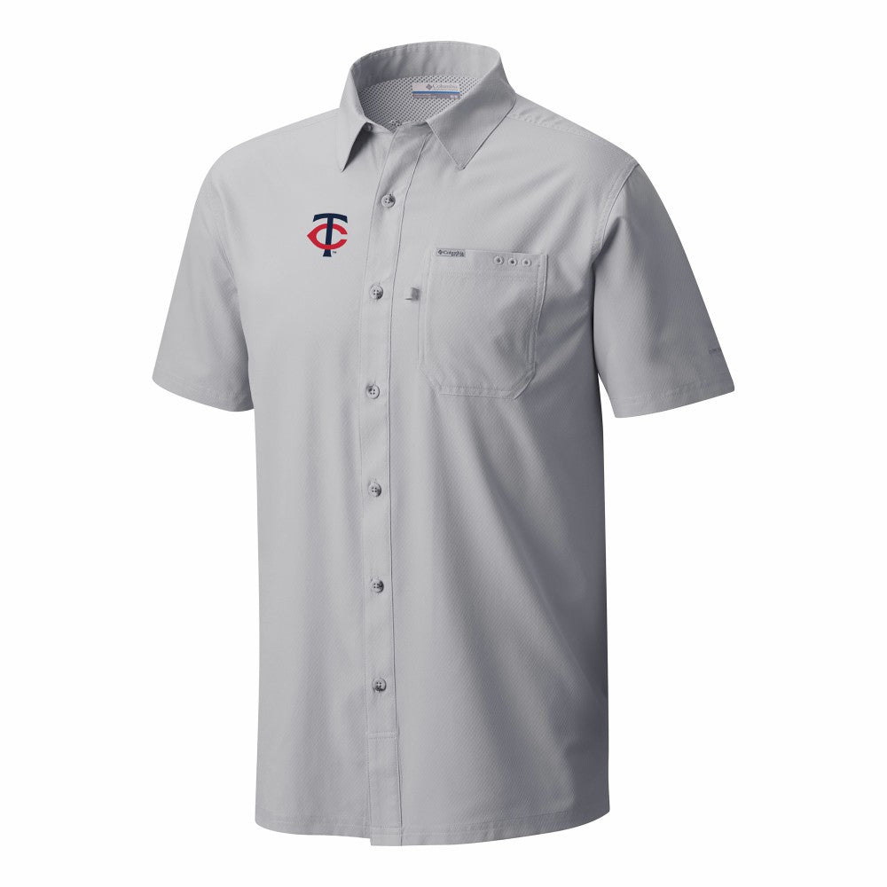 Minnesota Twins Slack Tide Omni-Wick Button-Up Camp Shirt - Gray | Columbia