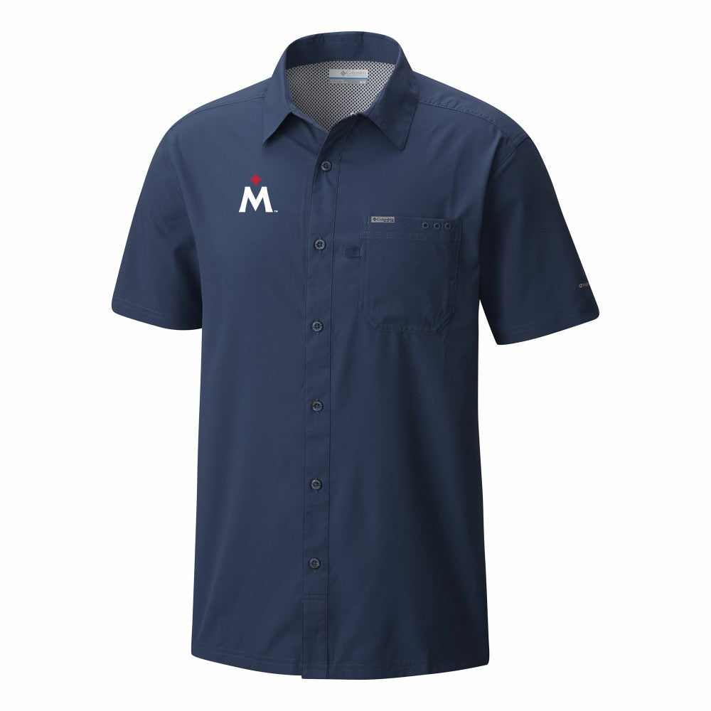 Minnesota Twins Slack Tide Omni-Wick Button-Up Camp Shirt - Navy | Columbia