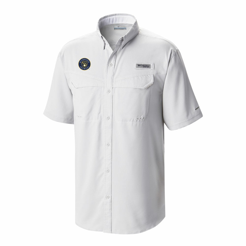 Milwaukee Brewers Omni-Wick Low Drag Offshore Button-Up Shirt - White | Columbia