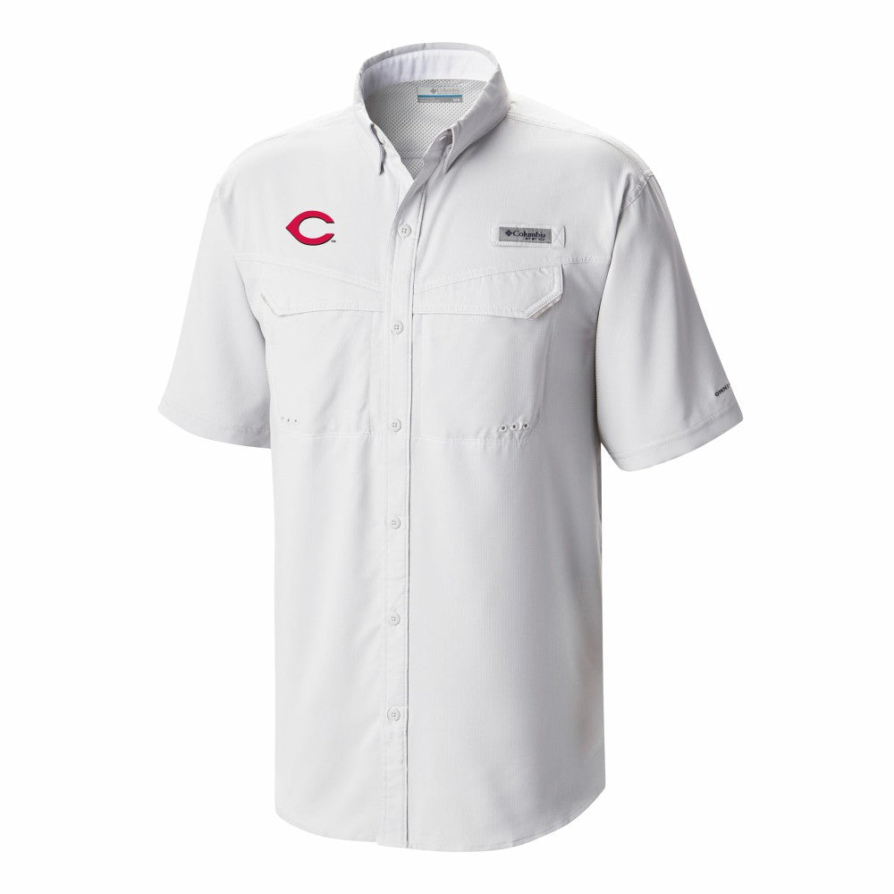 Cincinnati Reds Omni-Wick Low Drag Offshore Button-Up Shirt - White | Columbia