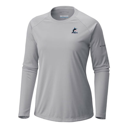 Miami Marlins Tidal Tee II Long Sleeve T-Shirt - Gray | Columbia