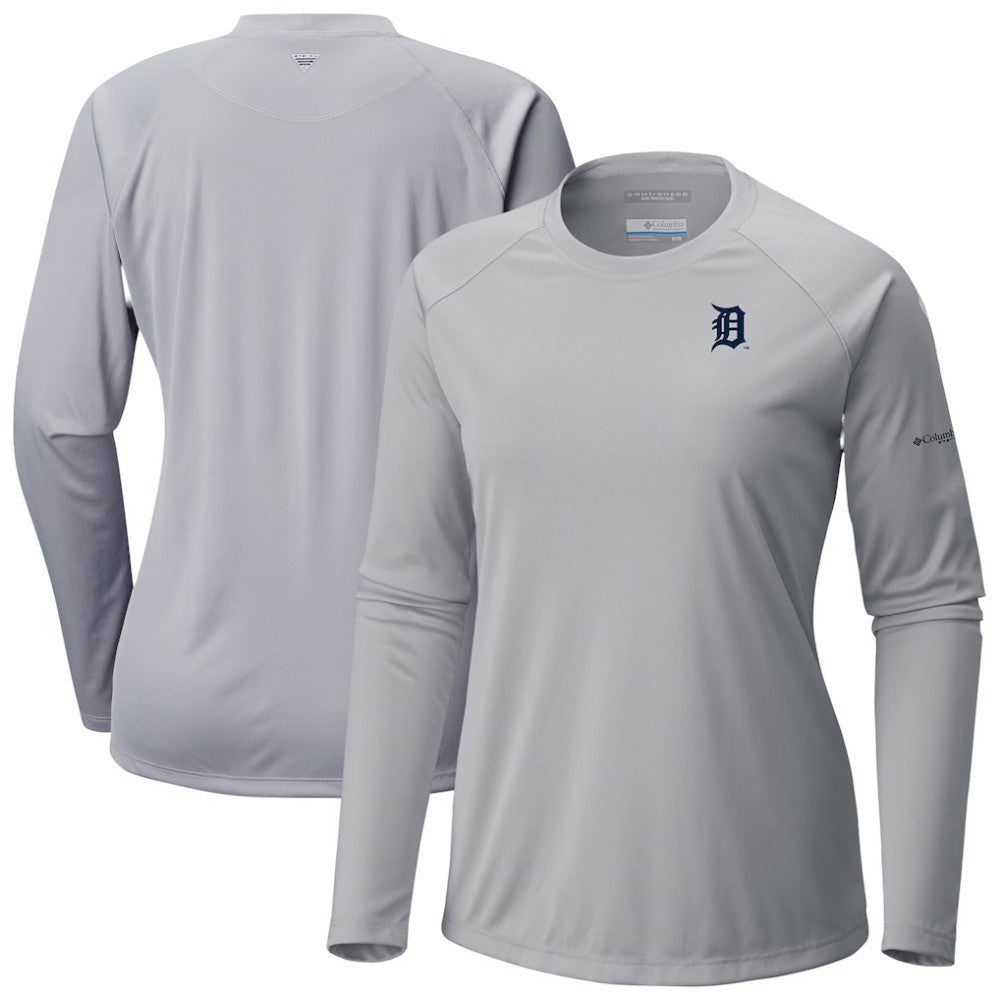 Detroit Tigers Tidal Tee II Long Sleeve T-Shirt - Gray | Columbia
