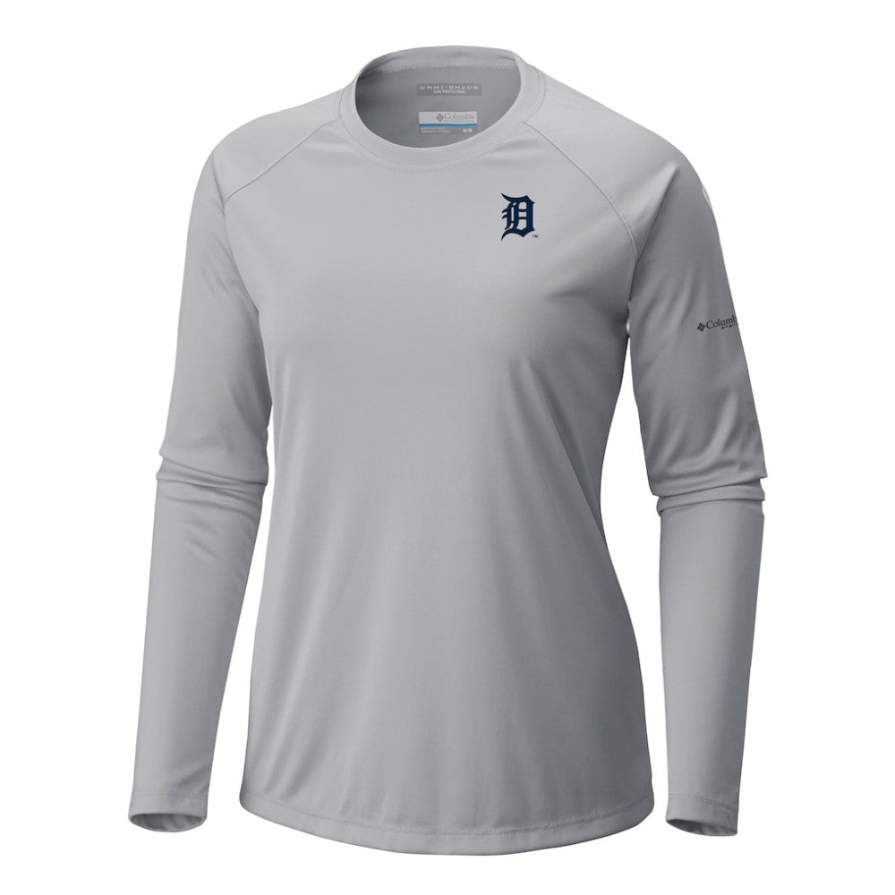 Detroit Tigers Tidal Tee II Long Sleeve T-Shirt - Gray | Columbia
