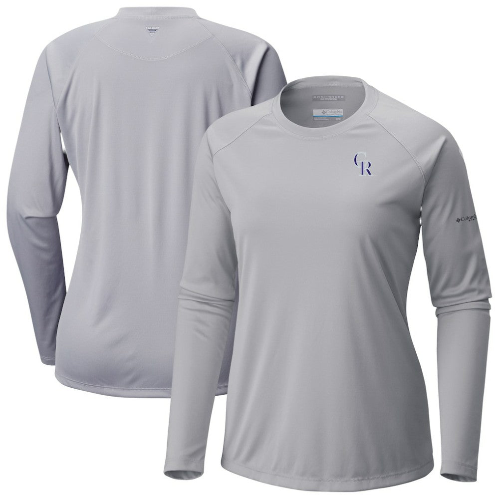 Colorado Rockies Tidal Tee II Long Sleeve T-Shirt - Gray | Columbia